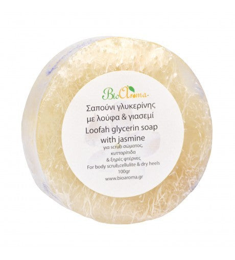 all natural glycerine loofah soaps, made in Greece, jasmine