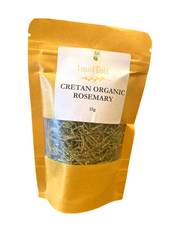 Packaged Cretan Organic Rosemary with a visible brand label on a white background