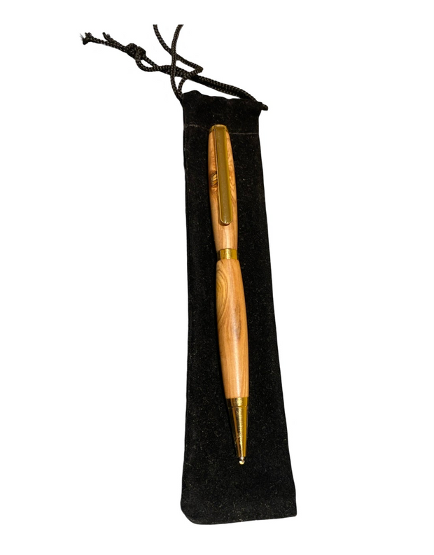 Olive wood pen - slimline ball-point, tungsten carbide