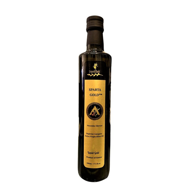 Sparta Gold | Greek Extra Virgin Olive Oil | November 2024 harvest | cold pressed, cold extracted | koroneiki olive | low acidity 0.3%| polyphenols greater than 250mg/kg |versatile cooking oil