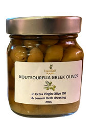 Koutsourelia Organic Green Greek olives in Extra Virgin Olive Oil dressing