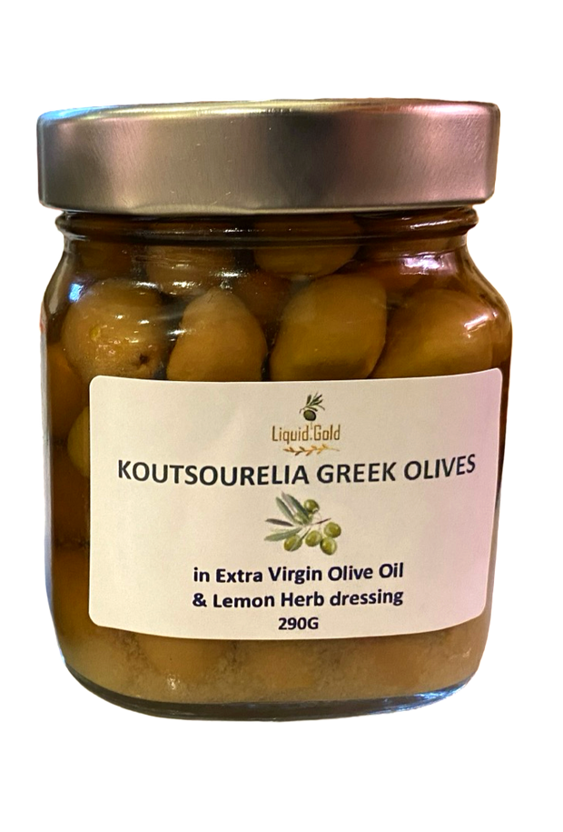 Koutsourelia Organic Green Greek olives in Extra Virgin Olive Oil dressing