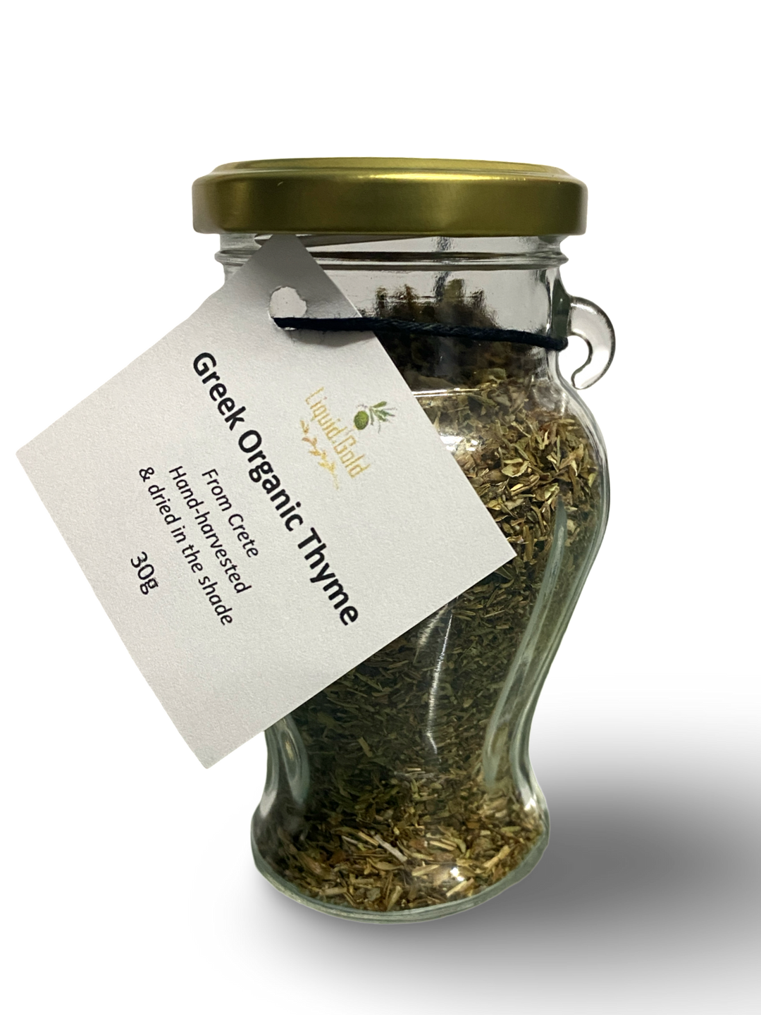 Cretan organic thyme in glass amphora jar, 30g