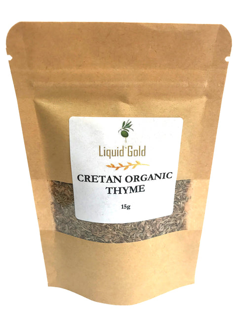 Greek organic dried thyme, from Crete, sachet 15g