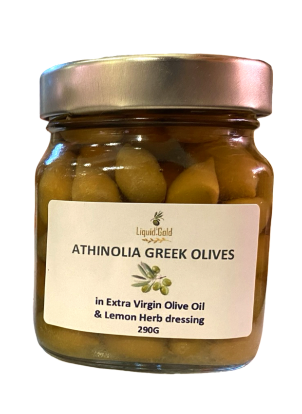 Athinolia Organic Green Greek olives in Extra Virgin Olive Oil dressing