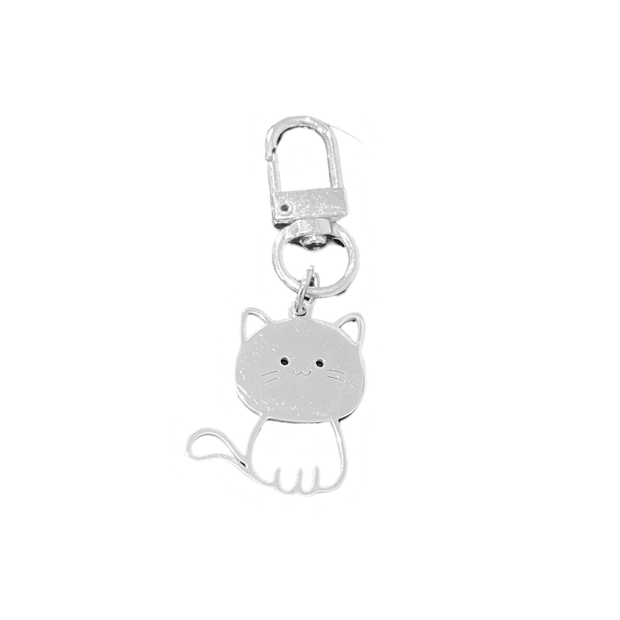 Cat keyring stainless steel