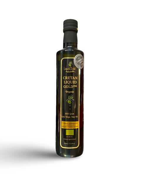 Cretan Liquid Gold organic  Greek extra virgin olive oil November 2024 harvest, polyphenols 524mg/kg, acidity 0.15% , 500ml bottle