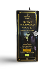 Cretan Liquid Gold organic  Greek extra virgin olive oil November 2024 harvest, polyphenols 524mg/kg, acidity 0.15%, 5 litre tin