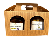 Olive Variety Gift Set - 2 Jars of Organic Green and Black Greek olives in Extra Virgin Olive Oil dressing