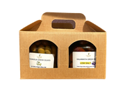 Olive Variety Gift Set - 2 Jars of Organic Green and Black Greek olives in Extra Virgin Olive Oil dressing