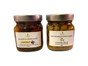 Olive Variety Gift Set - 2 Jars of Organic Green and Black Greek olives in Extra Virgin Olive Oil dressing