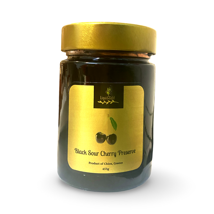 Greek black sour cherry preserve 453g jar