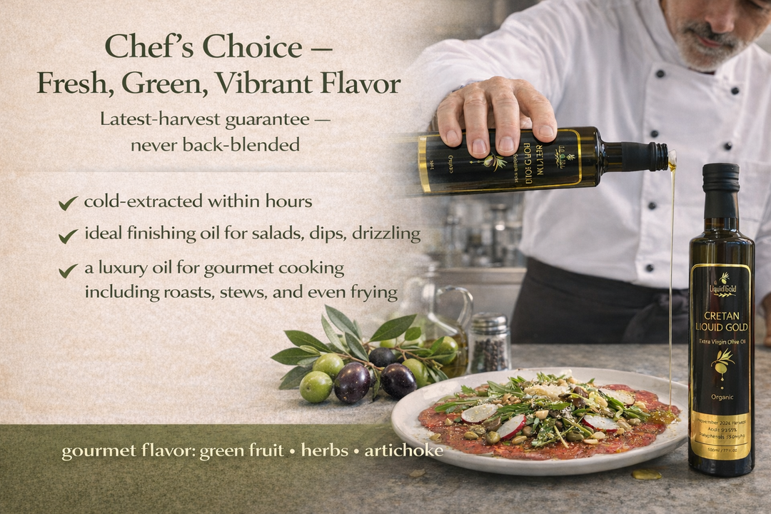 Cretan Liquid Gold  - Chef’s Choice of  Luxury Extra Virgin Olive Oil