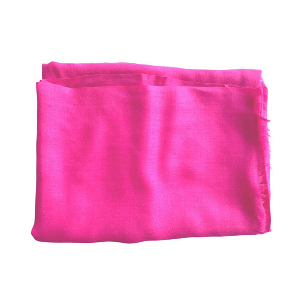 Finest Cashmere Scarf in Fuchsia Pink, Finest Handwoven Cashmere, 200 x 70 cm