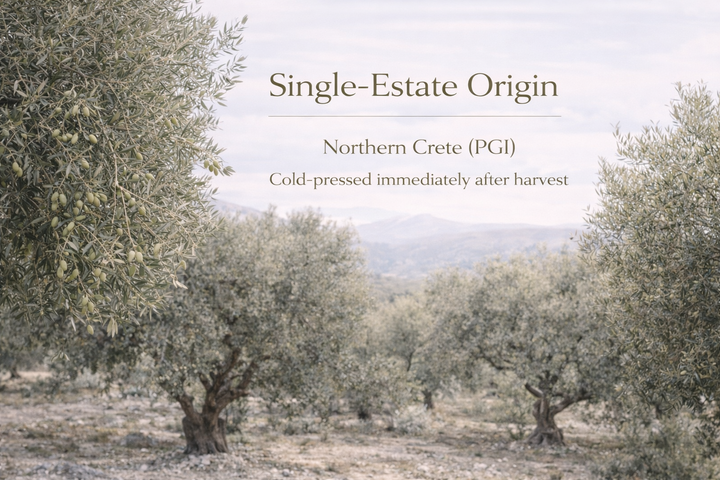 Hygeia very early harvest olive oil is produced on private estates in northern crete