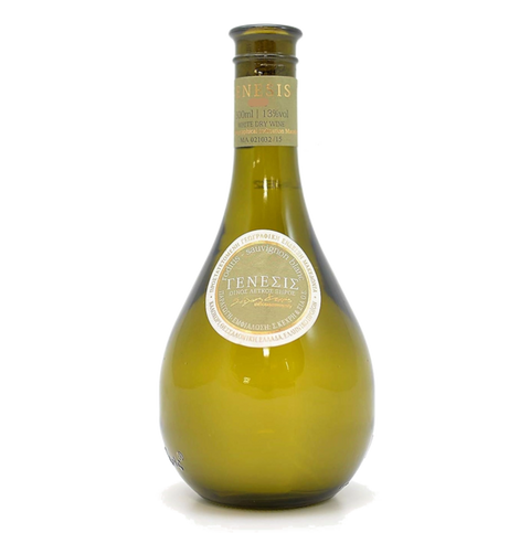 Greek dry white wine, Genesis, made from cabernet sauvignon and roditis grapes, alcohol 13% 500ml amphora bottles