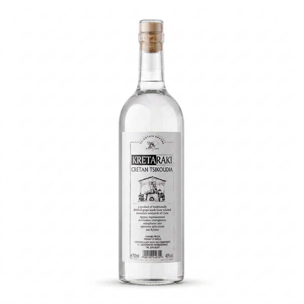 Kretaraki - bottle of Cretan tsikoudia 700ml