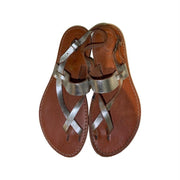 Greek Leather Sandals, Persephone cross toe and strap design, silver 