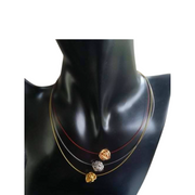 'Saturn' Jewelry set, in silver, yellow gold and rose gold, necklace 