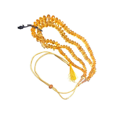Top grade Quartz citrine prayer necklace double stranded, with superbly cut stones, hand made in Greece