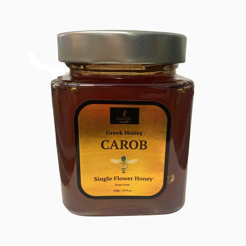 Single Flower Carob Flower Honey from Crete Greece, raw 420 gr, Liquid Gold