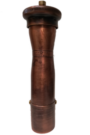 Chef Athena - Greek hand made antiqued copper pepper mill grinder, ergonomic, 24cm