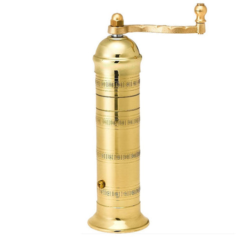 Solid brass pepper mill, hand made in Greece, no 103