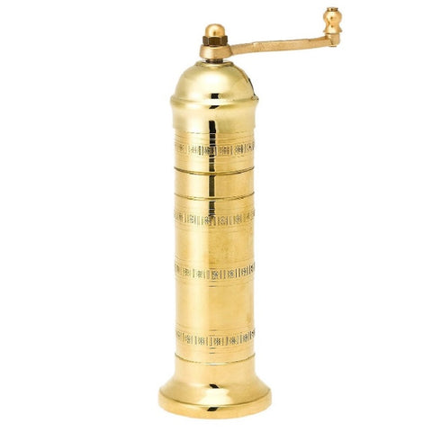 Solid brass salt mill grinder, hand made in Greece, no 108