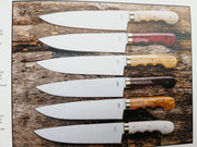 Chef's Knives, with olive wood or horn handles, hand made in Crete by traditional knife makers