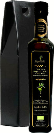 Premium Greek Extra Virgin Olive Oil Boxed Gift Set, Cretan Liquid Gold Organic, 500 ml bottle