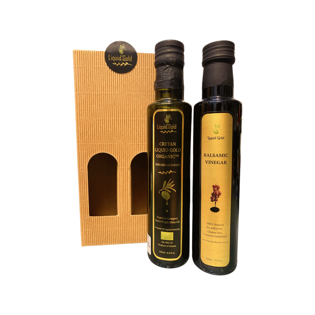 Greek Extra Virgin Olive Oil and Balsamic Vinegar Gift Box