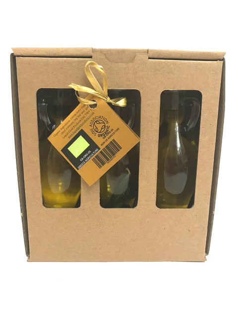 Luxury Infused Greek Organic Extra Virgin Olive Oils Gift Set - rosemary, garlic and bay leaf