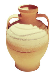 Cretan Amphora, Laini, with curved body, narrow neck, handles; 35cm size
