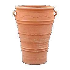 Traditional hand made Cretan ceramic planter, 'Maria' with Minoan pattern and handles, 70 x 45 cm