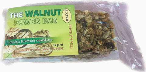 Liquid Gold organic walnut power bar no added sugar 75g